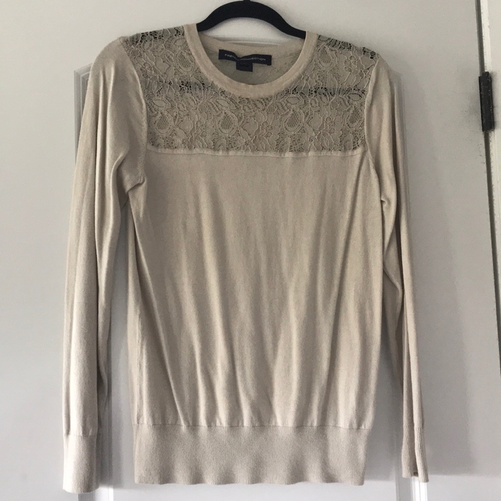 Beautiful lace accent French connection sweater